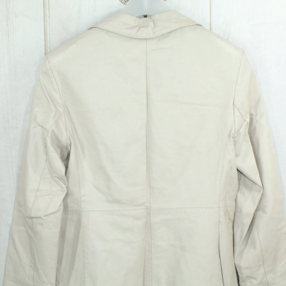 VERA PELLE Tan Leather Down Button with Collar Jacket Italy Made Size 46 - Picture 6 of 10